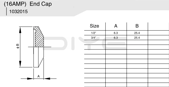 16 AMP Solid End Cap