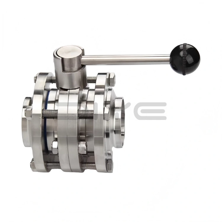 Sanitarinis 3 dalių drugelio vožtuvas